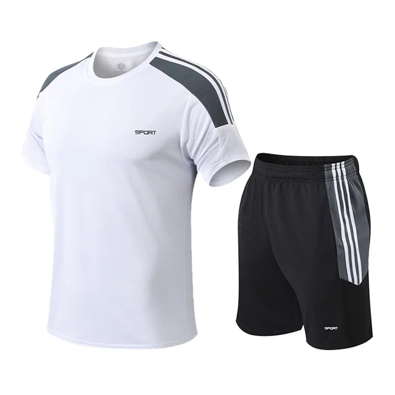Sports Jersey De Basketball Uniform for Men Breathable Short Sleeve Outdoor Football Uniforms 2pcs Set Gym Suit Running Dry Fit