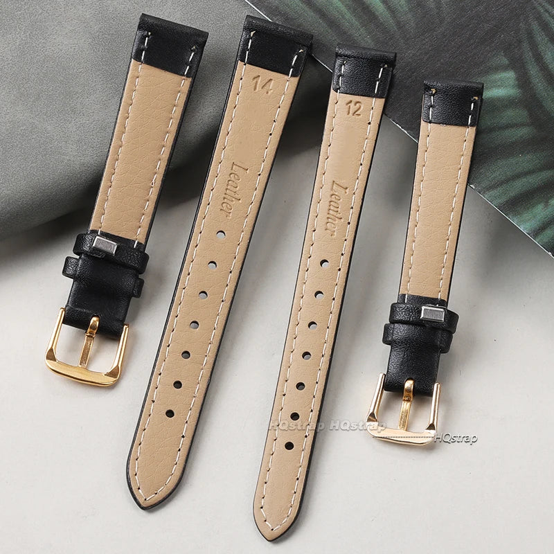 Cowhide Watch Band PU Leather 8mm 10mm 12mm 14mm 16mm 18mm Thin Soft Watch Strap Belt for Seiko Smartwatches 20mm 22mm Wristband