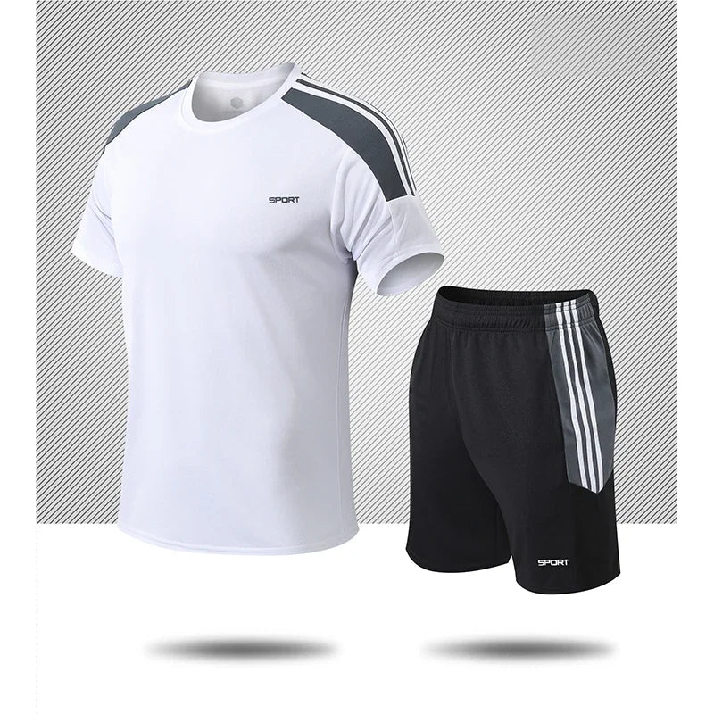 Sports Jersey De Basketball Uniform for Men Breathable Short Sleeve Outdoor Football Uniforms 2pcs Set Gym Suit Running Dry Fit