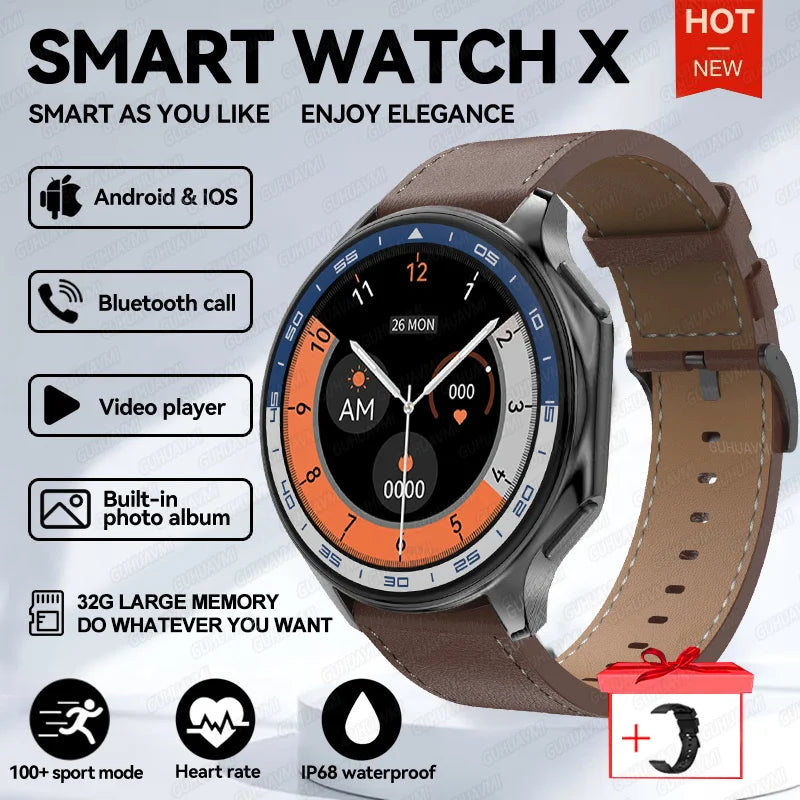 2024 New For OPPO Watch X Smart Watch 4G Memory Music Video Bluetooth Call Waterproof Smartwatches For Android IOS TWS Earphones