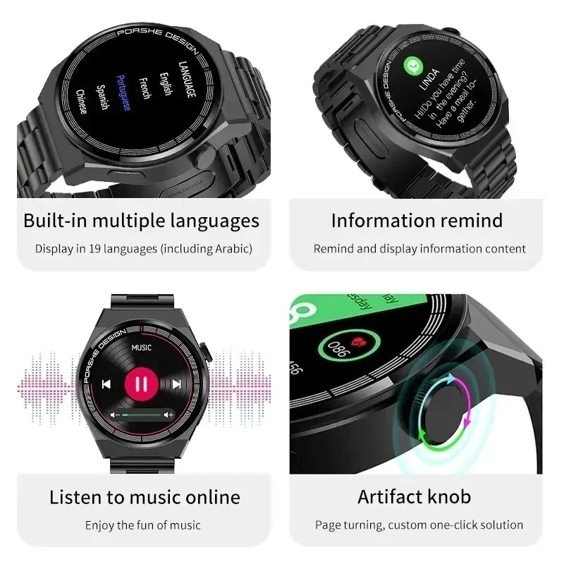 2025 New For Huawei Smart Watch Men Watch 5 Pro AMOLED HD Screen Bluetooth Call GPS NFC Heart Rate Sport SmartWatches PK Gt5 Wh8