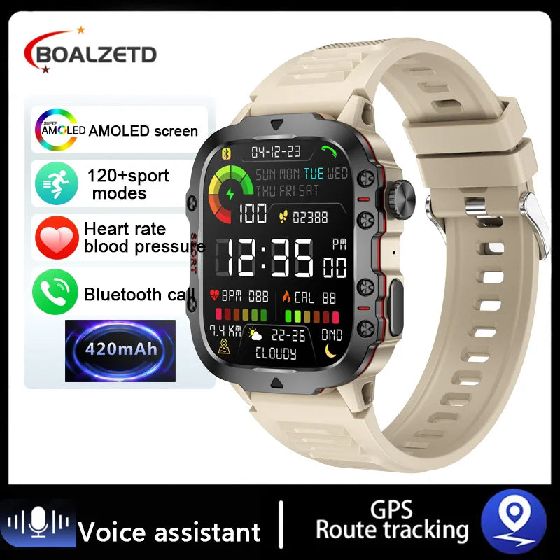 2024 For Xiaomi New Rugged Military GPS Smart Watch Men Bluetooth Call Health Monitoring AI Voice Sports Waterproof Smartwatches