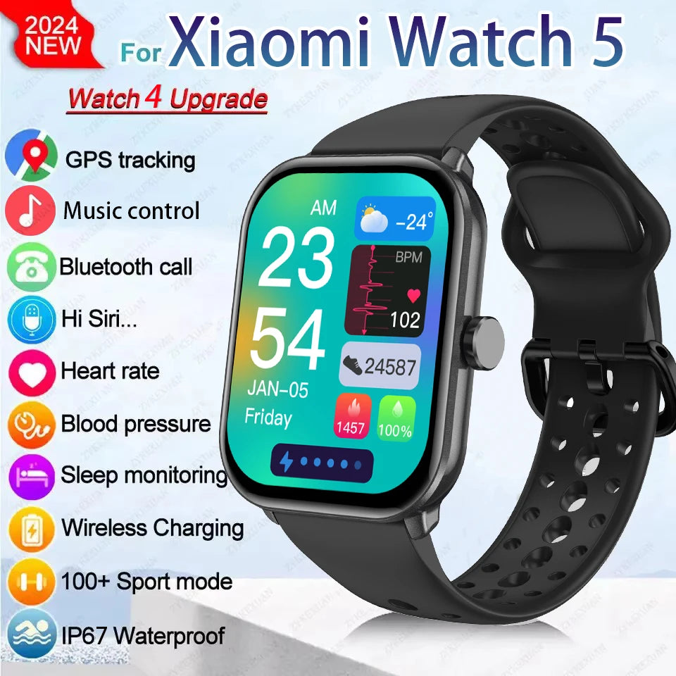 2025 New For Xiaomi Smart Watch Men Women 2.01-Inch HD Full Touch Screen Waterproof Bluetooth Call Health monitor Smartwatches