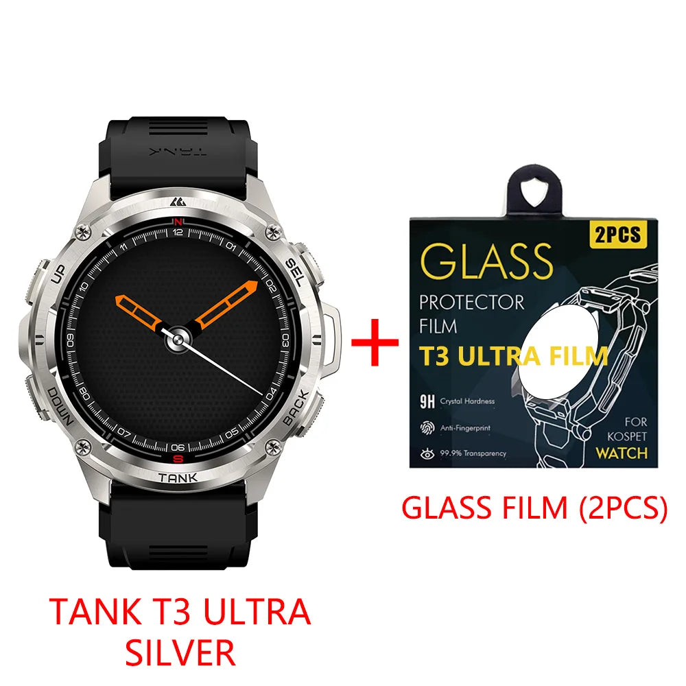 2025 NEW KOSPET TANK T3 Ultra GPS Smartwatches For Men Women Electronic Fitness Smart Watch Military Digital Waterproof Watches