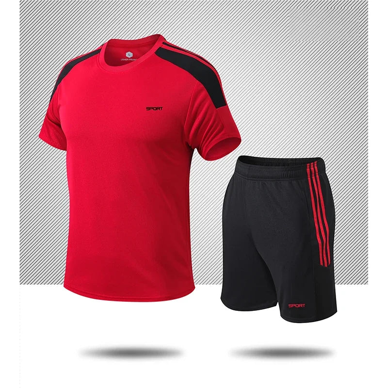 Sports Jersey De Basketball Uniform for Men Breathable Short Sleeve Outdoor Football Uniforms 2pcs Set Gym Suit Running Dry Fit