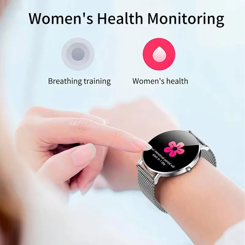 LIGE Ultra Thin Smart Watch Women AMOLED 360*360HD Screen Fashion Ladies Smartbracelet Call Reminder Men Waterproof Smartwatches