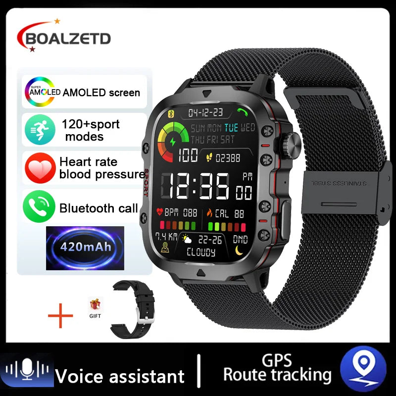 2024 For Xiaomi New Rugged Military GPS Smart Watch Men Bluetooth Call Health Monitoring AI Voice Sports Waterproof Smartwatches