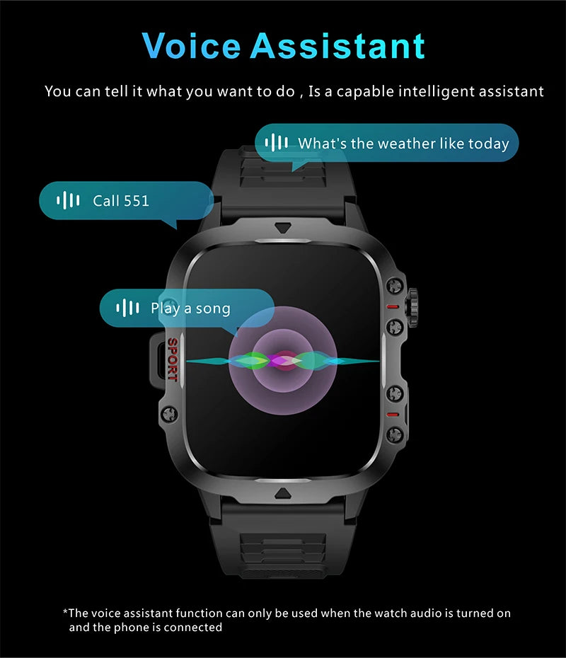 2024 For Xiaomi New Rugged Military GPS Smart Watch Men Bluetooth Call Health Monitoring AI Voice Sports Waterproof Smartwatches