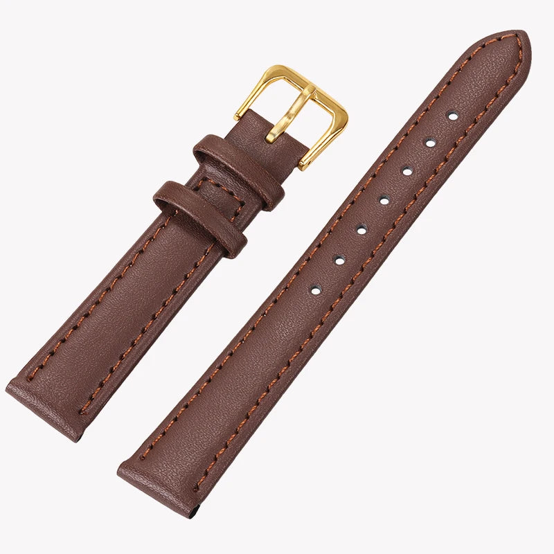 Cowhide Watch Band PU Leather 8mm 10mm 12mm 14mm 16mm 18mm Thin Soft Watch Strap Belt for Seiko Smartwatches 20mm 22mm Wristband