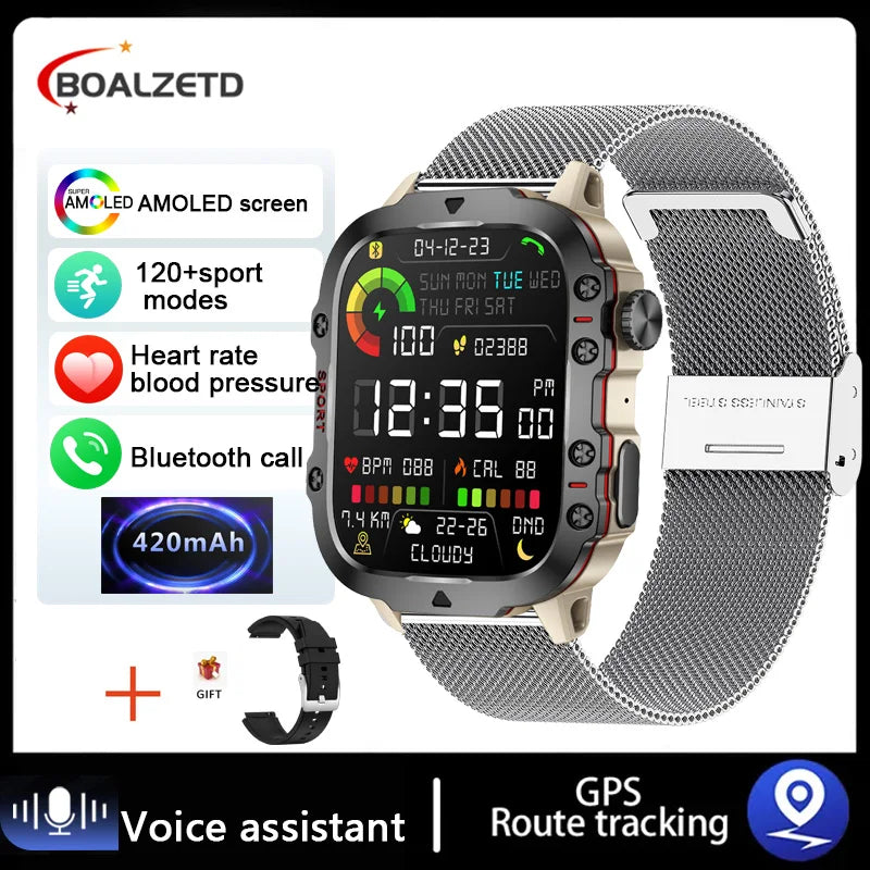 2024 For Xiaomi New Rugged Military GPS Smart Watch Men Bluetooth Call Health Monitoring AI Voice Sports Waterproof Smartwatches