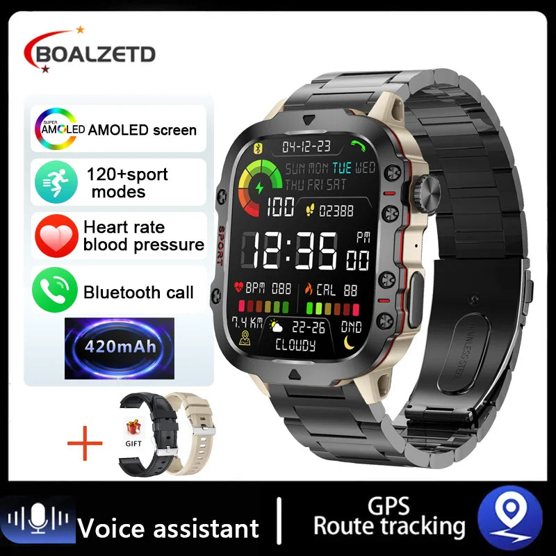 2024 For Xiaomi New Rugged Military GPS Smart Watch Men Bluetooth Call Health Monitoring AI Voice Sports Waterproof Smartwatches
