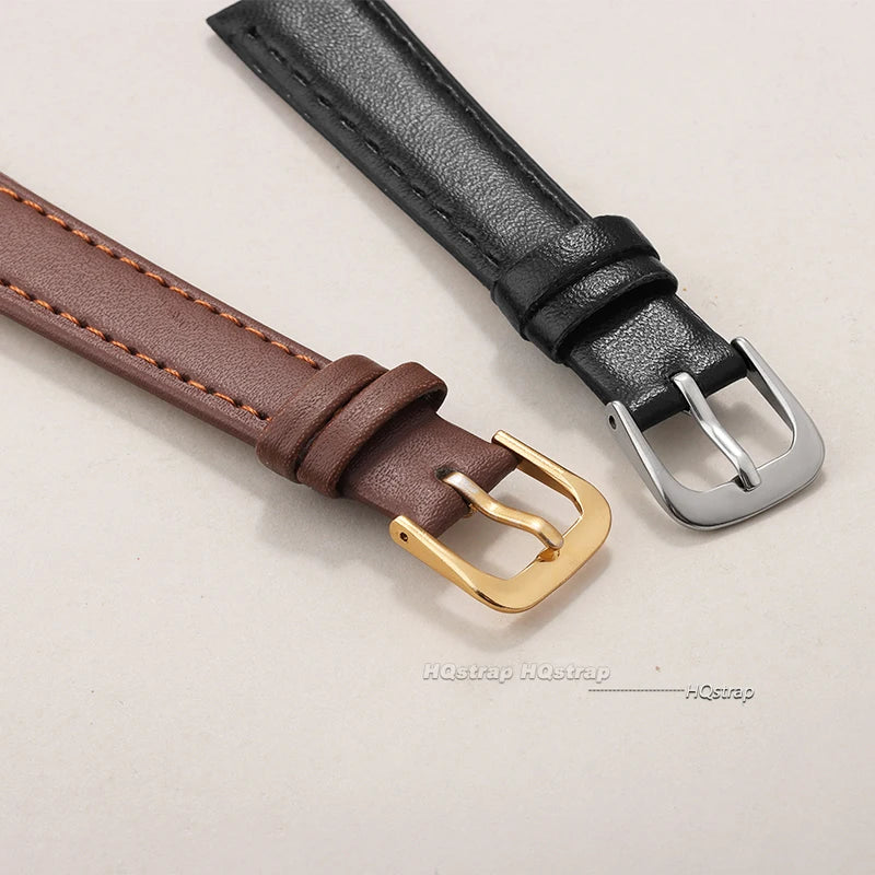 Cowhide Watch Band PU Leather 8mm 10mm 12mm 14mm 16mm 18mm Thin Soft Watch Strap Belt for Seiko Smartwatches 20mm 22mm Wristband
